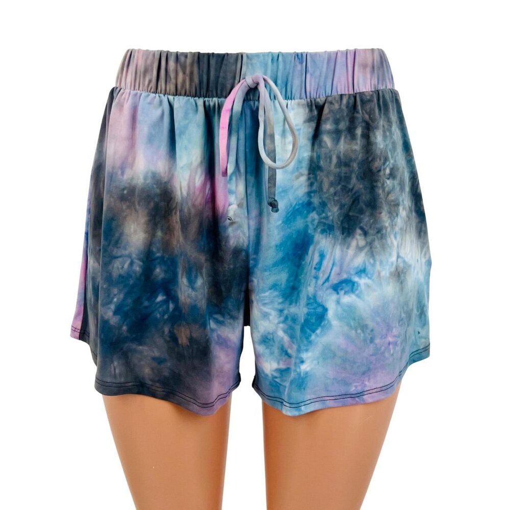NWT Tie Dye Cropped Hoodie & Shorts 2 Piece Set | Athleisure Barbiecore Lounge L - Picture 9 of 16